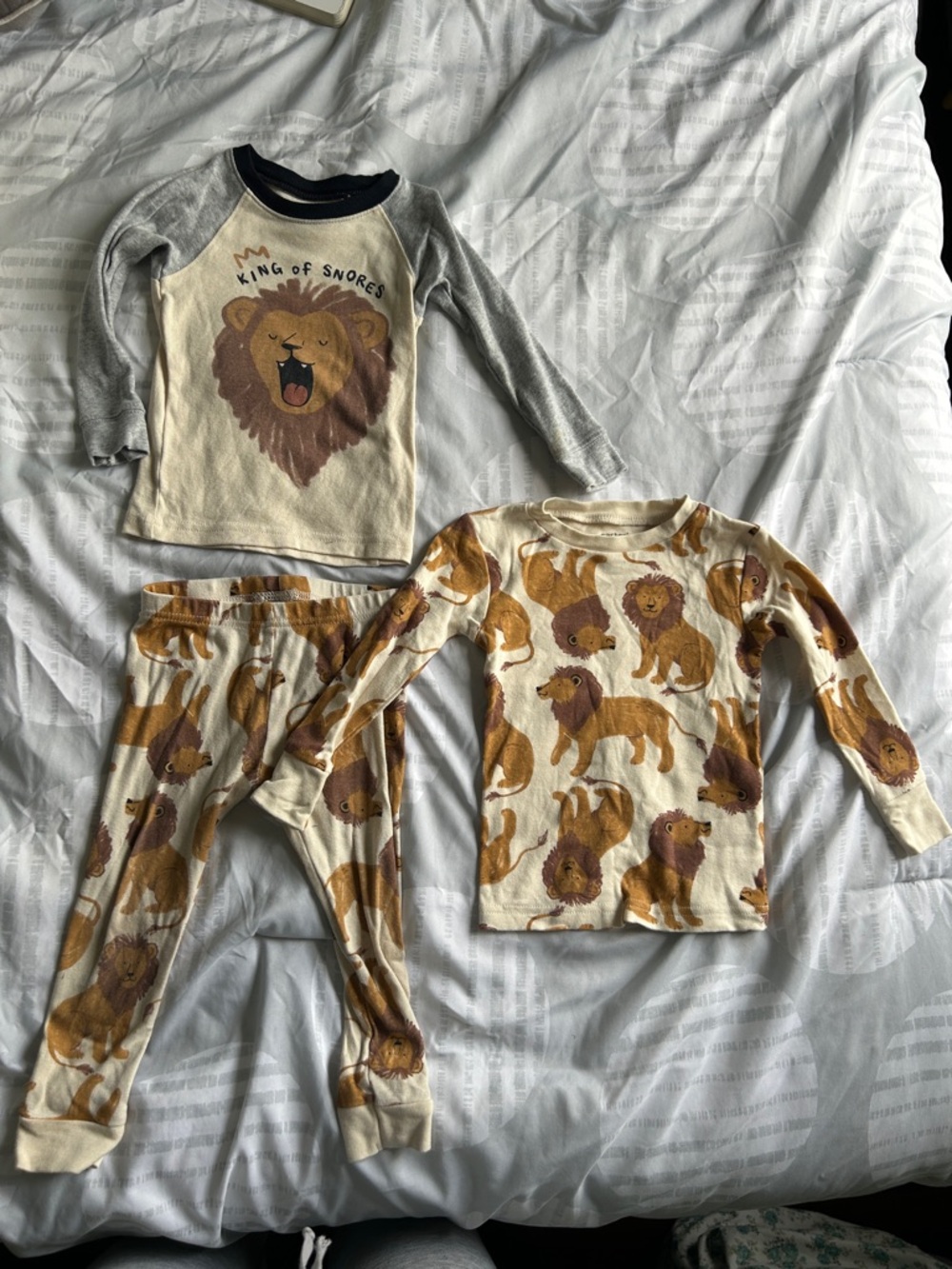 Carter's Kids Lion Pajama Set - Cream and Brown